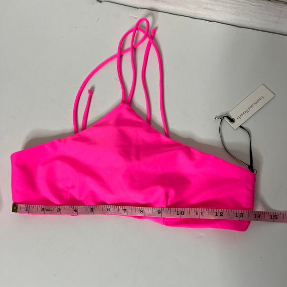 Lovers + Friends Hot Pink Wrap Bikini Set Halter Top Small High Bottoms Medium - Picture 11 of 12
